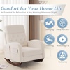 image:imageVINGLI Teddy Fleece Low Seat Rocking ChairBoucle Upholstered Nursery Glider Chair with Side PocketsAccent Arm Chair with High BackrestComfy Head RestSolid Woodfor Living Room BedroomBeigeBeigeteddy Fleece