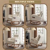 image:imageVINGLI Teddy Fleece Low Seat Rocking ChairBoucle Upholstered Nursery Glider Chair with Side PocketsAccent Arm Chair with High BackrestComfy Head RestSolid Woodfor Living Room BedroomBeigeBeigelinen