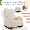 image:imageVINGLI Teddy Fleece Low Seat Rocking ChairBoucle Upholstered Nursery Glider Chair with Side PocketsAccent Arm Chair with High BackrestComfy Head RestSolid Woodfor Living Room BedroomBeigeBeigeteddy Fleece