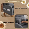 image:imageVINGLI Teddy Fleece Low Seat Rocking ChairBoucle Upholstered Nursery Glider Chair with Side PocketsAccent Arm Chair with High BackrestComfy Head RestSolid Woodfor Living Room BedroomBeigeGreylinen
