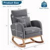 image:imageVINGLI Teddy Fleece Low Seat Rocking ChairBoucle Upholstered Nursery Glider Chair with Side PocketsAccent Arm Chair with High BackrestComfy Head RestSolid Woodfor Living Room BedroomBeigeGreylinen