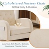 image:imageVINGLI Teddy Fleece Low Seat Rocking ChairBoucle Upholstered Nursery Glider Chair with Side PocketsAccent Arm Chair with High BackrestComfy Head RestSolid Woodfor Living Room BedroomBeigeBeigechenille