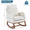 image:imageVINGLI Teddy Fleece Low Seat Rocking ChairBoucle Upholstered Nursery Glider Chair with Side PocketsAccent Arm Chair with High BackrestComfy Head RestSolid Woodfor Living Room BedroomBeigeBeigelinen