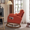 image:imageVINGLI Teddy Fleece Low Seat Rocking ChairBoucle Upholstered Nursery Glider Chair with Side PocketsAccent Arm Chair with High BackrestComfy Head RestSolid Woodfor Living Room BedroomBeigeOrangelinen