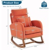 image:imageVINGLI Teddy Fleece Low Seat Rocking ChairBoucle Upholstered Nursery Glider Chair with Side PocketsAccent Arm Chair with High BackrestComfy Head RestSolid Woodfor Living Room BedroomBeigeOrangelinen
