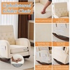 image:imageVINGLI Teddy Fleece Low Seat Rocking ChairBoucle Upholstered Nursery Glider Chair with Side PocketsAccent Arm Chair with High BackrestComfy Head RestSolid Woodfor Living Room BedroomBeigeBeigechenille
