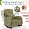image:imageVINGLI Teddy Fleece Low Seat Rocking ChairBoucle Upholstered Nursery Glider Chair with Side PocketsAccent Arm Chair with High BackrestComfy Head RestSolid Woodfor Living Room BedroomBeigeOlive Greenchenille