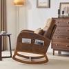 image:imageVINGLI Teddy Fleece Low Seat Rocking ChairBoucle Upholstered Nursery Glider Chair with Side PocketsAccent Arm Chair with High BackrestComfy Head RestSolid Woodfor Living Room BedroomBeigeRusticmicrofiber