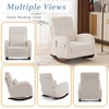 image:imageVINGLI Teddy Fleece Low Seat Rocking ChairBoucle Upholstered Nursery Glider Chair with Side PocketsAccent Arm Chair with High BackrestComfy Head RestSolid Woodfor Living Room BedroomBeigeBeigeteddy Fleece
