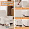 image:imageVINGLI Teddy Fleece Low Seat Rocking ChairBoucle Upholstered Nursery Glider Chair with Side PocketsAccent Arm Chair with High BackrestComfy Head RestSolid Woodfor Living Room BedroomBeigeBeigeteddy Fleece