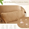 image:imageVINGLI Upgraded Premium Corduroy Accent ChairUpholstered Arm ChairSolid Wood Comfy Reading Chair with Lumbar Pillow Mid Century Modern Chairs for Living RoomBedroomGuest RoomLight GreyKhaki1pc
