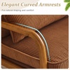 image:imageVINGLI Upgraded Premium Corduroy Accent ChairUpholstered Arm ChairSolid Wood Comfy Reading Chair with Lumbar Pillow Mid Century Modern Chairs for Living RoomBedroomGuest RoomLight GreyBrown1pc
