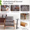 image:imageVINGLI Upgraded Premium Corduroy Accent ChairUpholstered Arm ChairSolid Wood Comfy Reading Chair with Lumbar Pillow Mid Century Modern Chairs for Living RoomBedroomGuest RoomLight GreyLight Grey2pcs