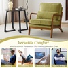 image:imageVINGLI Upgraded Premium Corduroy Accent ChairUpholstered Arm ChairSolid Wood Comfy Reading Chair with Lumbar Pillow Mid Century Modern Chairs for Living RoomBedroomGuest RoomLight GreyGreen2pcs