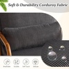 image:imageVINGLI Upgraded Premium Corduroy Accent ChairUpholstered Arm ChairSolid Wood Comfy Reading Chair with Lumbar Pillow Mid Century Modern Chairs for Living RoomBedroomGuest RoomLight GreyDark Grey1pc