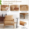image:imageVINGLI Upgraded Premium Corduroy Accent ChairUpholstered Arm ChairSolid Wood Comfy Reading Chair with Lumbar Pillow Mid Century Modern Chairs for Living RoomBedroomGuest RoomLight GreyKhaki2pcs