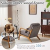 image:imageVINGLI Upgraded Premium Corduroy Accent ChairUpholstered Arm ChairSolid Wood Comfy Reading Chair with Lumbar Pillow Mid Century Modern Chairs for Living RoomBedroomGuest RoomLight GreyLight Grey2pcs