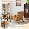 image:imageVINGLI Upgraded Premium Corduroy Accent ChairUpholstered Arm ChairSolid Wood Comfy Reading Chair with Lumbar Pillow Mid Century Modern Chairs for Living RoomBedroomGuest RoomLight GreyKhaki1pc
