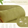 image:imageVINGLI Upgraded Premium Corduroy Accent ChairUpholstered Arm ChairSolid Wood Comfy Reading Chair with Lumbar Pillow Mid Century Modern Chairs for Living RoomBedroomGuest RoomLight GreyGreen1pc
