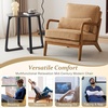 image:imageVINGLI Upgraded Premium Corduroy Accent ChairUpholstered Arm ChairSolid Wood Comfy Reading Chair with Lumbar Pillow Mid Century Modern Chairs for Living RoomBedroomGuest RoomLight GreyKhaki2pcs