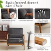 image:imageVINGLI Upgraded Premium Corduroy Accent ChairUpholstered Arm ChairSolid Wood Comfy Reading Chair with Lumbar Pillow Mid Century Modern Chairs for Living RoomBedroomGuest RoomLight GreyDark Grey1pc