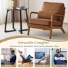 image:imageVINGLI Upgraded Premium Corduroy Accent ChairUpholstered Arm ChairSolid Wood Comfy Reading Chair with Lumbar Pillow Mid Century Modern Chairs for Living RoomBedroomGuest RoomLight GreyBrown1pc