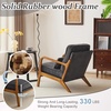 image:imageVINGLI Upgraded Premium Corduroy Accent ChairUpholstered Arm ChairSolid Wood Comfy Reading Chair with Lumbar Pillow Mid Century Modern Chairs for Living RoomBedroomGuest RoomLight GreyDark Grey1pc