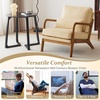 image:imageVINGLI Upgraded Premium Corduroy Accent ChairUpholstered Arm ChairSolid Wood Comfy Reading Chair with Lumbar Pillow Mid Century Modern Chairs for Living RoomBedroomGuest RoomLight GreyDark Beige1pc