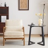 image:imageVINGLI Upgraded Premium Corduroy Accent ChairUpholstered Arm ChairSolid Wood Comfy Reading Chair with Lumbar Pillow Mid Century Modern Chairs for Living RoomBedroomGuest RoomLight GreyBeige1pc