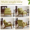 image:imageVINGLI Upgraded Premium Corduroy Accent ChairUpholstered Arm ChairSolid Wood Comfy Reading Chair with Lumbar Pillow Mid Century Modern Chairs for Living RoomBedroomGuest RoomLight GreyGreen1pc