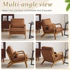 image:imageVINGLI Upgraded Premium Corduroy Accent ChairUpholstered Arm ChairSolid Wood Comfy Reading Chair with Lumbar Pillow Mid Century Modern Chairs for Living RoomBedroomGuest RoomLight GreyBrown1pc