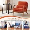 image:imageVINGLI Upgraded Premium Corduroy Accent ChairUpholstered Arm ChairSolid Wood Comfy Reading Chair with Lumbar Pillow Mid Century Modern Chairs for Living RoomBedroomGuest RoomLight GreyBurnt Orange1pc