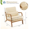 image:imageVINGLI Upgraded Premium Corduroy Accent ChairUpholstered Arm ChairSolid Wood Comfy Reading Chair with Lumbar Pillow Mid Century Modern Chairs for Living RoomBedroomGuest RoomLight GreyDark Beige1pc