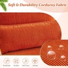 image:imageVINGLI Upgraded Premium Corduroy Accent ChairUpholstered Arm ChairSolid Wood Comfy Reading Chair with Lumbar Pillow Mid Century Modern Chairs for Living RoomBedroomGuest RoomLight GreyBurnt Orange1pc