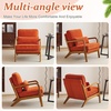 image:imageVINGLI Upgraded Premium Corduroy Accent ChairUpholstered Arm ChairSolid Wood Comfy Reading Chair with Lumbar Pillow Mid Century Modern Chairs for Living RoomBedroomGuest RoomLight GreyBurnt Orange1pc
