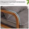 image:imageVINGLI Upgraded Premium Corduroy Accent ChairUpholstered Arm ChairSolid Wood Comfy Reading Chair with Lumbar Pillow Mid Century Modern Chairs for Living RoomBedroomGuest RoomLight GreyLight Grey2pcs