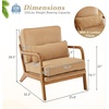 image:imageVINGLI Upgraded Premium Corduroy Accent ChairUpholstered Arm ChairSolid Wood Comfy Reading Chair with Lumbar Pillow Mid Century Modern Chairs for Living RoomBedroomGuest RoomLight GreyKhaki2pcs
