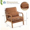 image:imageVINGLI Upgraded Premium Corduroy Accent ChairUpholstered Arm ChairSolid Wood Comfy Reading Chair with Lumbar Pillow Mid Century Modern Chairs for Living RoomBedroomGuest RoomLight GreyBrown1pc