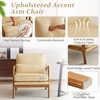 image:imageVINGLI Upgraded Premium Corduroy Accent ChairUpholstered Arm ChairSolid Wood Comfy Reading Chair with Lumbar Pillow Mid Century Modern Chairs for Living RoomBedroomGuest RoomLight GreyDark Beige2pcs