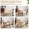 image:imageVINGLI Upgraded Premium Corduroy Accent ChairUpholstered Arm ChairSolid Wood Comfy Reading Chair with Lumbar Pillow Mid Century Modern Chairs for Living RoomBedroomGuest RoomLight GreyBeige2pcs
