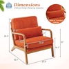 image:imageVINGLI Upgraded Premium Corduroy Accent ChairUpholstered Arm ChairSolid Wood Comfy Reading Chair with Lumbar Pillow Mid Century Modern Chairs for Living RoomBedroomGuest RoomLight GreyBurnt Orange1pc