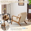 image:imageVINGLI Upgraded Premium Corduroy Accent ChairUpholstered Arm ChairSolid Wood Comfy Reading Chair with Lumbar Pillow Mid Century Modern Chairs for Living RoomBedroomGuest RoomLight GreyBeige1pc
