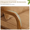 image:imageVINGLI Upgraded Premium Corduroy Accent ChairUpholstered Arm ChairSolid Wood Comfy Reading Chair with Lumbar Pillow Mid Century Modern Chairs for Living RoomBedroomGuest RoomLight GreyKhaki1pc