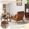 image:imageVINGLI Upgraded Premium Corduroy Accent ChairUpholstered Arm ChairSolid Wood Comfy Reading Chair with Lumbar Pillow Mid Century Modern Chairs for Living RoomBedroomGuest RoomLight GreyBrown1pc