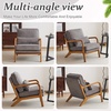 image:imageVINGLI Upgraded Premium Corduroy Accent ChairUpholstered Arm ChairSolid Wood Comfy Reading Chair with Lumbar Pillow Mid Century Modern Chairs for Living RoomBedroomGuest RoomLight GreyLight Grey1pc