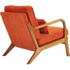 image:imageVINGLI Upgraded Premium Corduroy Accent ChairUpholstered Arm ChairSolid Wood Comfy Reading Chair with Lumbar Pillow Mid Century Modern Chairs for Living RoomBedroomGuest RoomLight GreyBurnt Orange1pc
