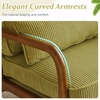 image:imageVINGLI Upgraded Premium Corduroy Accent ChairUpholstered Arm ChairSolid Wood Comfy Reading Chair with Lumbar Pillow Mid Century Modern Chairs for Living RoomBedroomGuest RoomLight GreyGreen2pcs