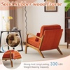 image:imageVINGLI Upgraded Premium Corduroy Accent ChairUpholstered Arm ChairSolid Wood Comfy Reading Chair with Lumbar Pillow Mid Century Modern Chairs for Living RoomBedroomGuest RoomLight GreyBurnt Orange1pc