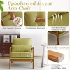 image:imageVINGLI Upgraded Premium Corduroy Accent ChairUpholstered Arm ChairSolid Wood Comfy Reading Chair with Lumbar Pillow Mid Century Modern Chairs for Living RoomBedroomGuest RoomLight GreyGreen1pc