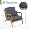 image:imageVINGLI Upgraded Premium Corduroy Accent ChairUpholstered Arm ChairSolid Wood Comfy Reading Chair with Lumbar Pillow Mid Century Modern Chairs for Living RoomBedroomGuest RoomLight GreyDark Grey1pc